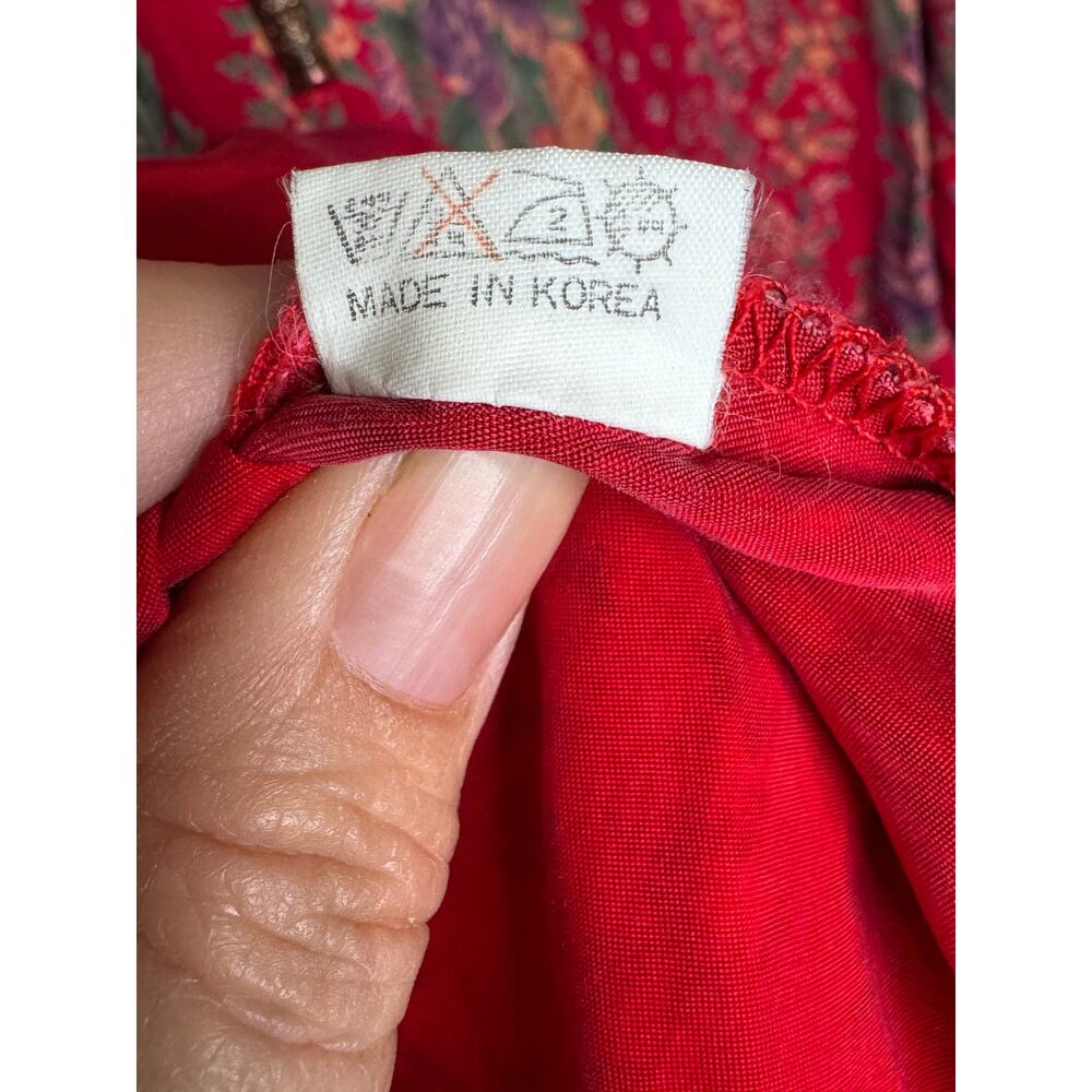 Unbranded Red/Purple & Green Women's Long Sleeve Button Down Blouse. - Picture 4 of 5